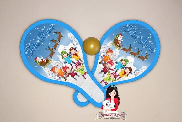 Raquetes de Ping Pong Personalizada Tema Natal