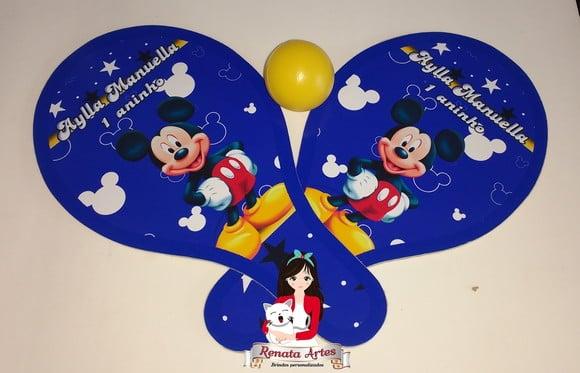 Raquetes de Ping Pong Personalizada Tema Mickey Azul