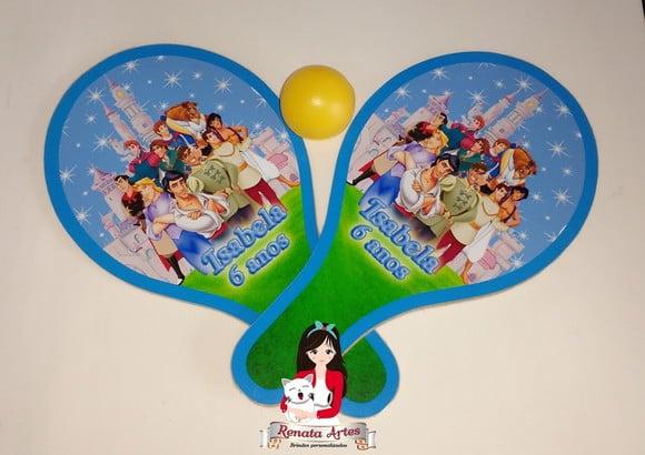 Raquetes de Ping Pong Personalizada Tema Príncipes Disney