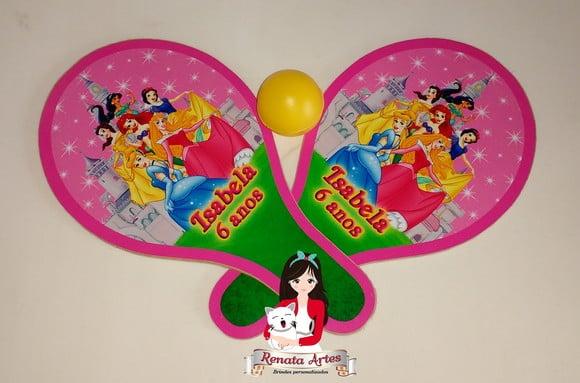 Raquetes de Ping Pong Personalizada Tema Princesas Disney
