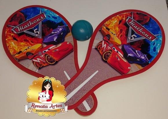 Raquetes de Ping Pong Tema Carros Disney