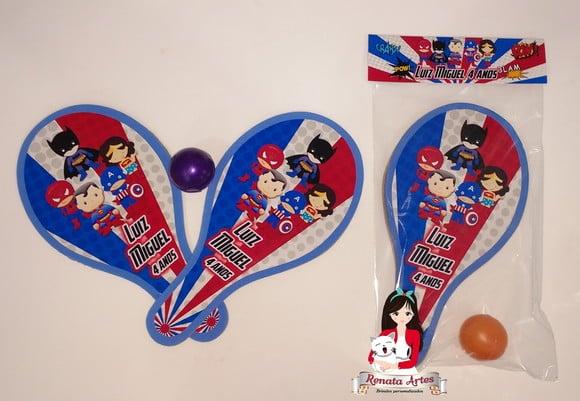 Raquetes de Ping Pong Tema Heróis Cute