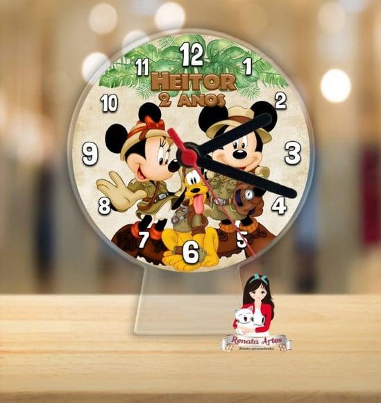 Relógio de Mesa Mickey Safari