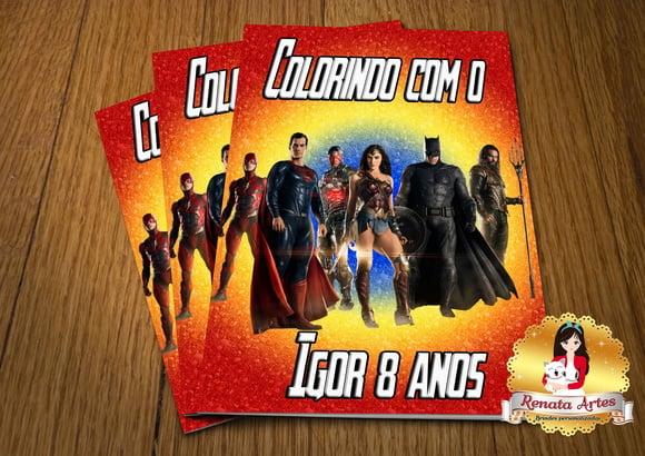 Revista de Colorir com Giz Liga da Justiça