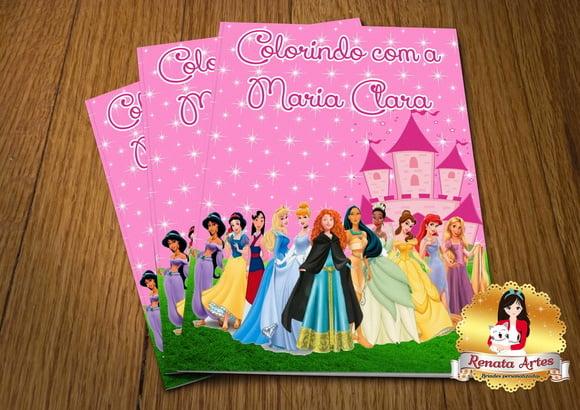 Revista de Colorir com Giz Princesas Disney