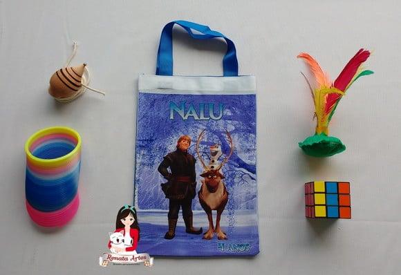 Sacola Brinquedos Retrô Personalizada Tema Frozen