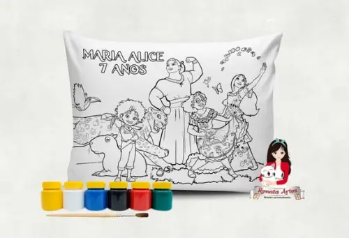 Almofada com Tinta para Colorir Encanto