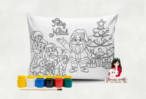 Almofada com Tinta para Colorir Natal 2025