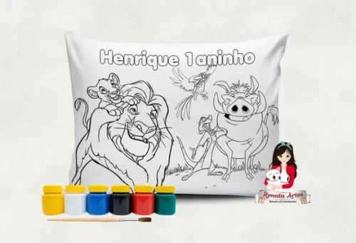 Almofada com Tinta para Colorir Rei Leão
