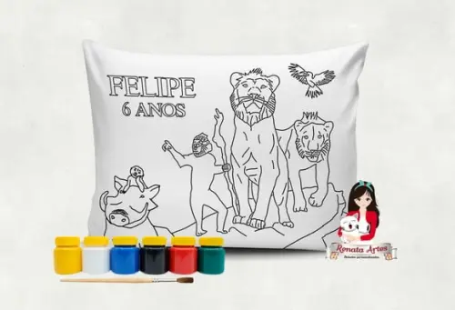 Almofada com Tinta para Colorir Rei Leão Mufasa