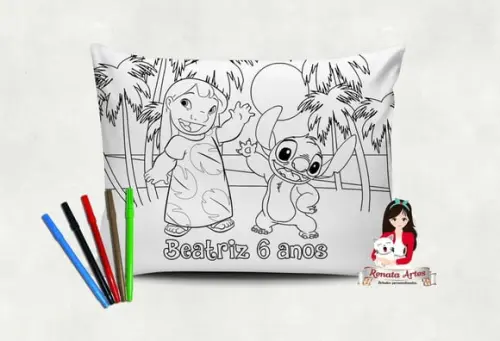 Almofada Pinte e Lave Lilo Stitch