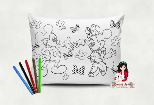 Almofada Pinte e Lave Mickey e Minnie