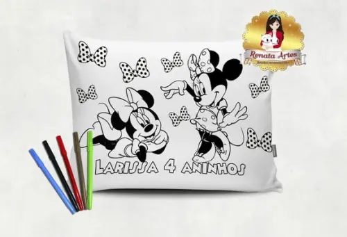 Almofada Pinte e Lave Minnie