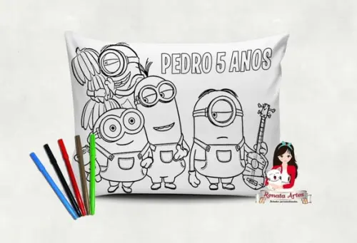 Almofada Pinte e Lave Minions