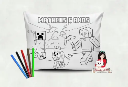 Almofada Pinte e Lave Minecraft