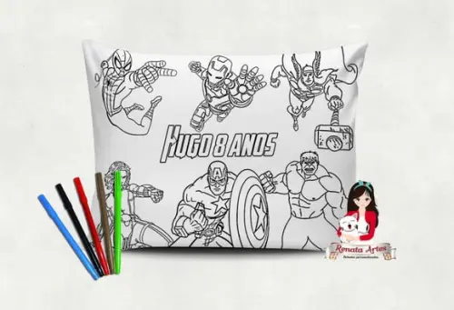 Almofada Pinte e Lave Vingadores