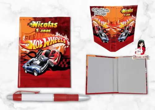 Bloquinho com Caneta Hot Wheels