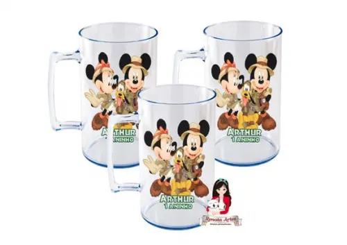 Caneca Acrílica Mickey Safari 500ml