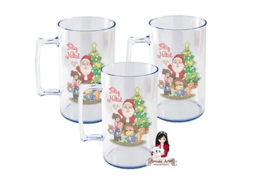 Caneca Acrílica 500ml Natal 2025