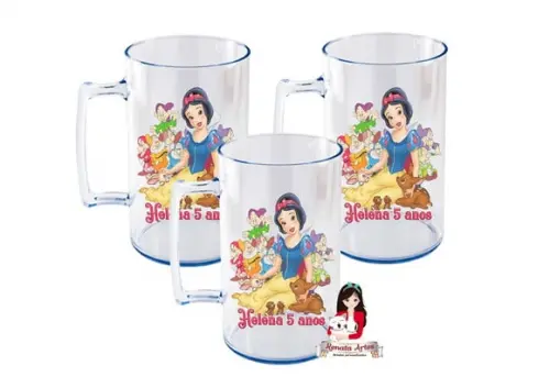 Caneca Acrílica Branca de Neve 500ml