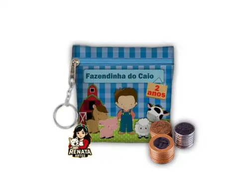 Chaveiro Porta Moedas Personalizado Fazendinha