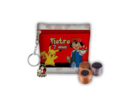 Chaveiro Porta Moedas Personalizado Pokemon