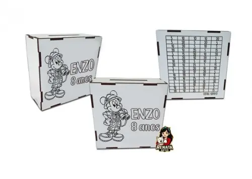 Cofrinho Personalizado Mickey Safari Lembrancinha