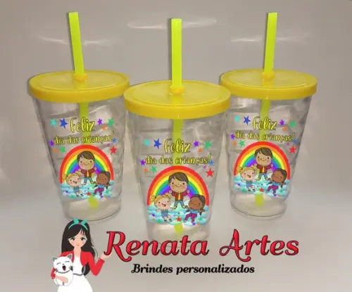 Copo com Canudo 500ml Dia das Crianças 2024