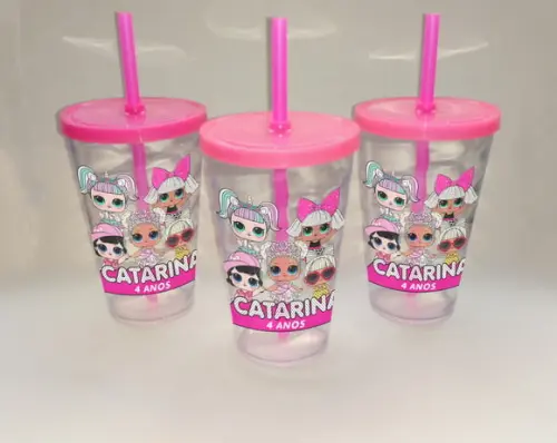 Copo com Canudo 500ml Lol Surprise
