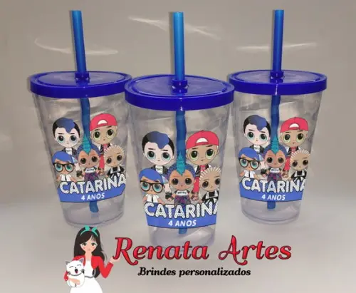 Copo com Canudo 500ml Lol Boy Surprise