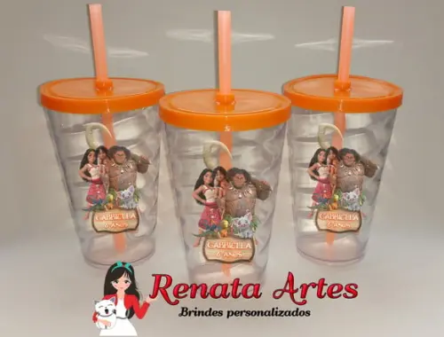 Copo com Canudo 500ml Moana 2