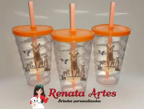 Copo com Canudo 500ml Rei Leão Mufasa