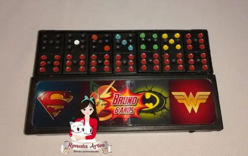 Dominó Personalizado Liga da Justiça Símbolos