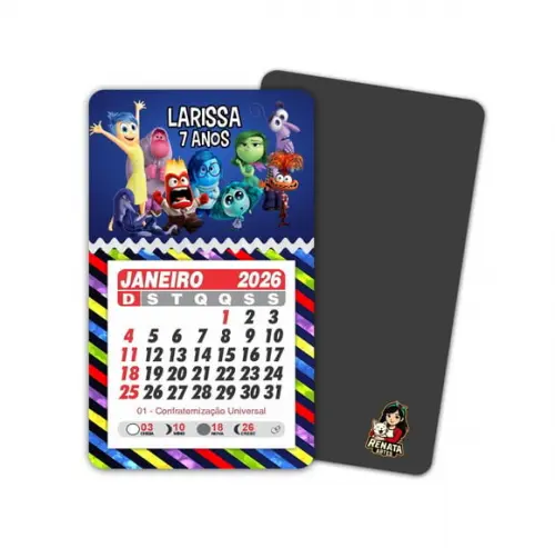Imã de Geladeira com Calendário Divertidamente