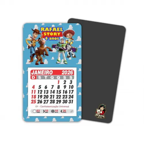 Imã de Geladeira com Calendário Toy Story