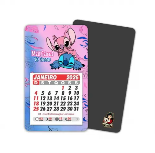 Imã de Geladeira com Calendário Stitch