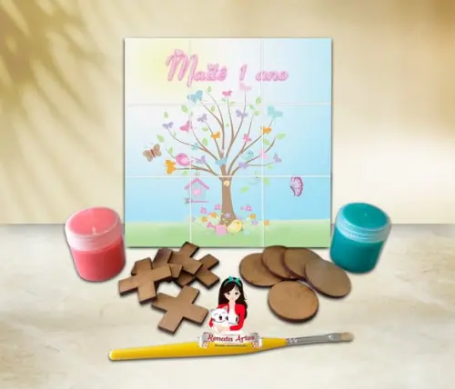 Jogo da Velha com Tinta Personalizado Jardim Encantado