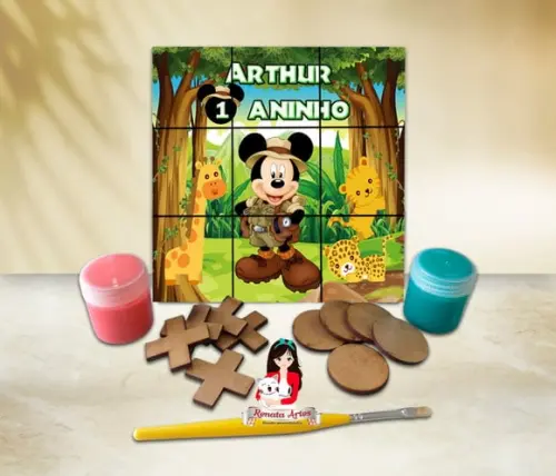 Jogo da Velha com Tinta Personalizado Mickey Safari