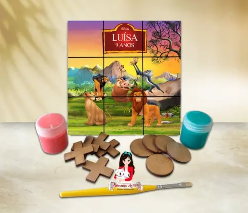 Jogo da Velha com Tinta Personalizado o Rei Leão
