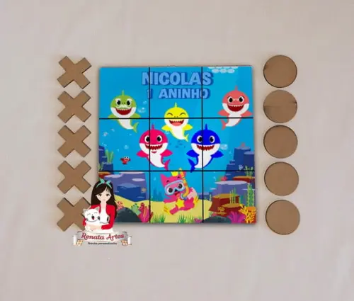 Jogo da Velha Personalizado Baby Tubarão