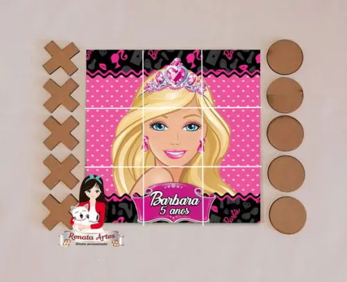Jogo da Velha Personalizado Barbie Nova