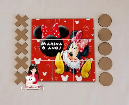 Jogo da Velha Personalizado Minnie Vermelha