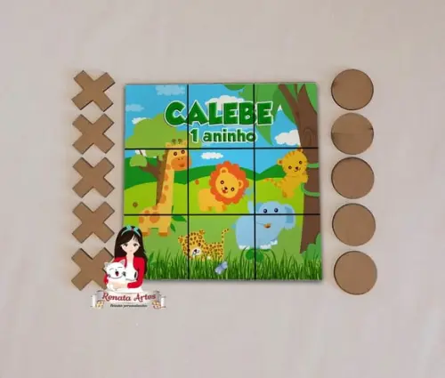 Jogo da Velha Personalizado Safari Baby