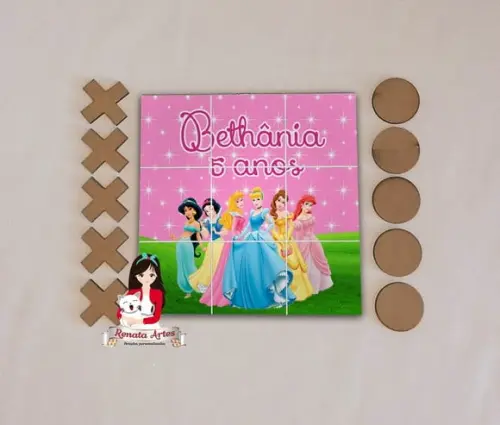 Jogo da Velha Personalizado Princesas Disney
