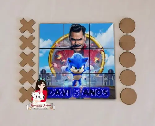 Jogo da Velha Personalizado Sonic Filme