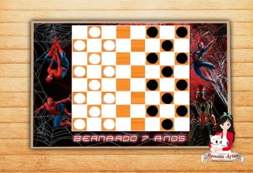 Jogo de Damas Personalizado Homem Aranha