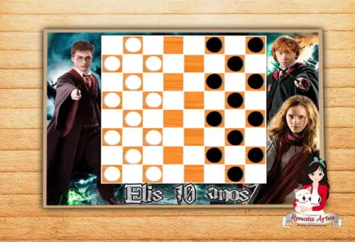 Jogo de Damas Personalizado Harry Potter
