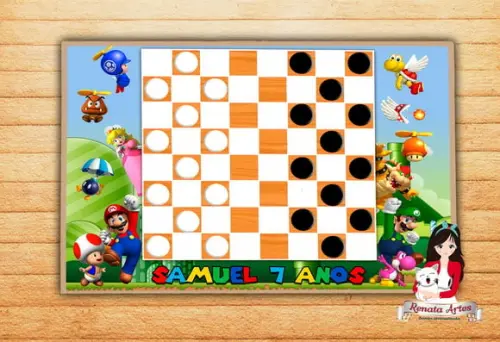 Jogo de Damas Personalizado Super Mario Bross