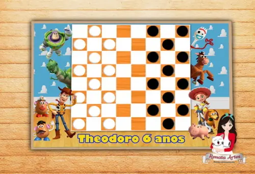 Jogo de Damas Personalizado Toy Story