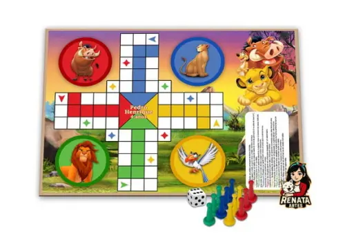 Jogo de Ludo Personalizado Rei Leão